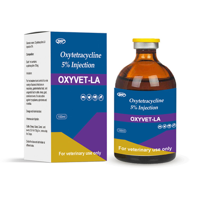 가축 돼지를 위한 수의 주사 가능한 약 Oxytetracycline 5% 주입 기생충 약