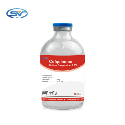 Cefquinome Sulfate 2.5% 현탁액 소 송아지 양 말 개 고양이를 위한 수의학 주사제