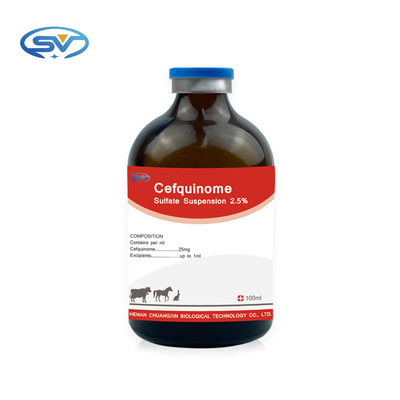 Cefquinome Sulfate 2.5% 현탁액 소 송아지 양 말 개 고양이를 위한 수의학 주사제
